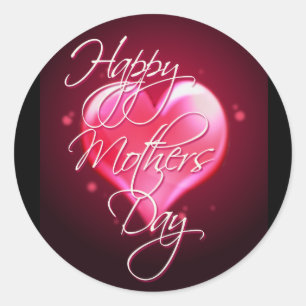Sticker Rond COEUR HEUREUX du JOUR de MÈRE par SHARON SHARPE