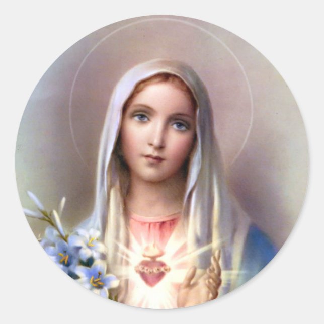 Sticker Rond Coeur immaculé de Marie (Devant)
