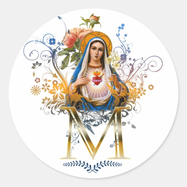 Sticker Rond Coeur immaculé de Marie (Devant)