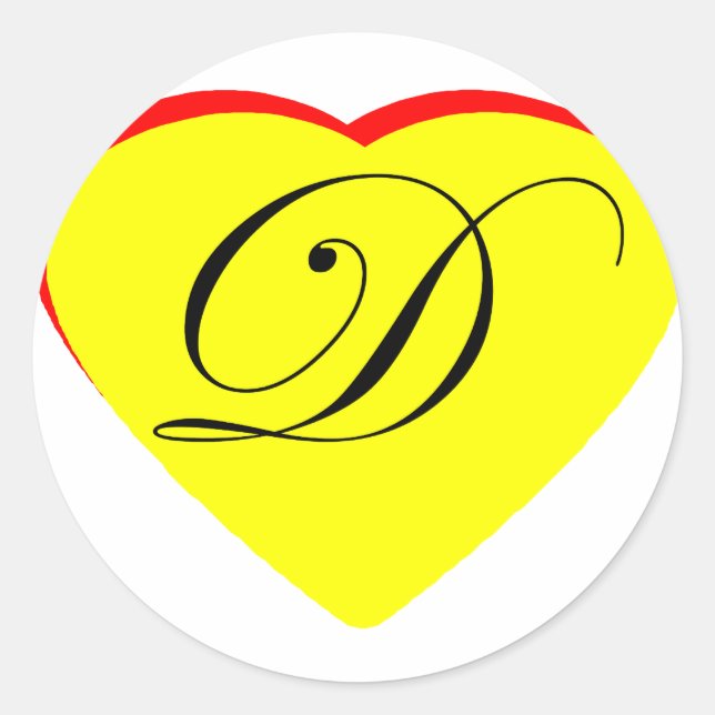 Sticker Rond Coeur Jaune Rouge D Faire-part de mariage Le MUSÉE (Devant)