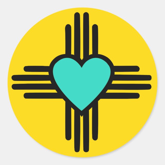 Sticker Rond Coeur Jaune Zia (Devant)