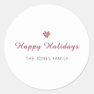 Sticker Rond Coeur Joyeuses Fêtes Noël