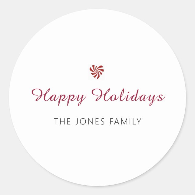 Sticker Rond Coeur Joyeuses Fêtes Noël (Devant)