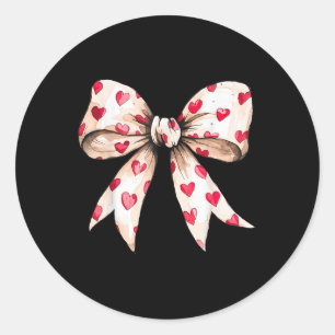 Sticker Rond Coeur mignon amour Coquette Bow Valentine's Day Fe