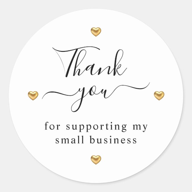 Sticker Rond Coeur Or moderne simple (Devant)