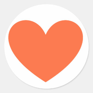 Sticker Rond Coeur orange
