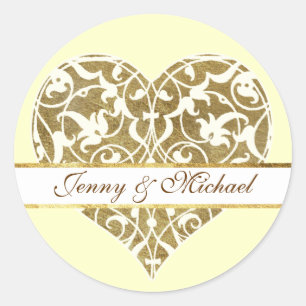 Sticker Rond Coeur ornemental