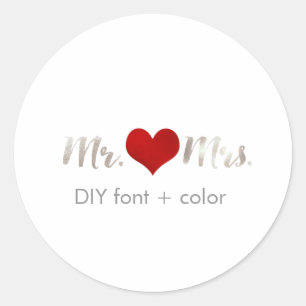 Sticker Rond Coeur PixDezine/mr&mrs/do-it-yourself couleur arri