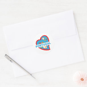 Sticker Rond Coeur portugais joyeux
