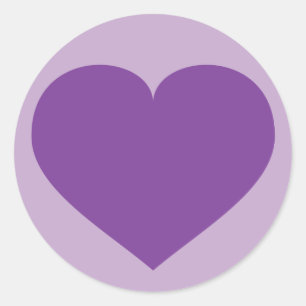 Sticker Rond Coeur pourpre