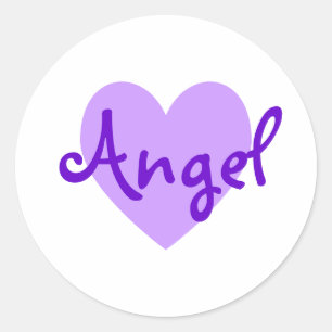 Sticker Rond Coeur pourpre personnalisé pour votre ange