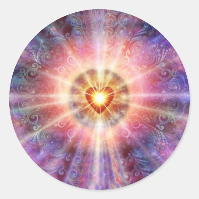 Sticker Rond Coeur radiant (Devant)