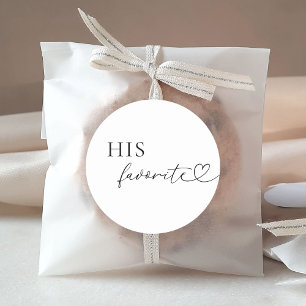 Sticker Rond Coeur Romantique Script Sa Faveur Mariage Favorite