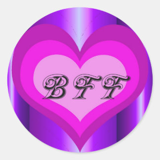 Sticker Rond coeur rose chaud Meilleurs amis pour toujours