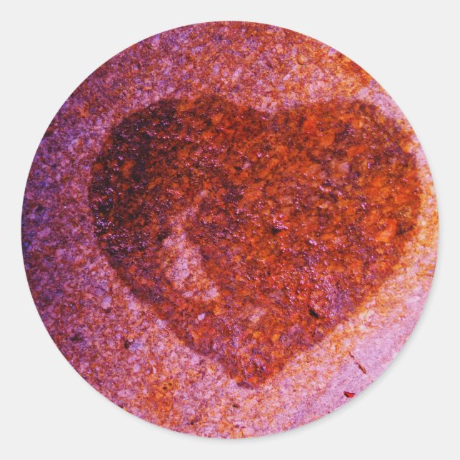 Sticker Rond coeur rose corail (Devant)