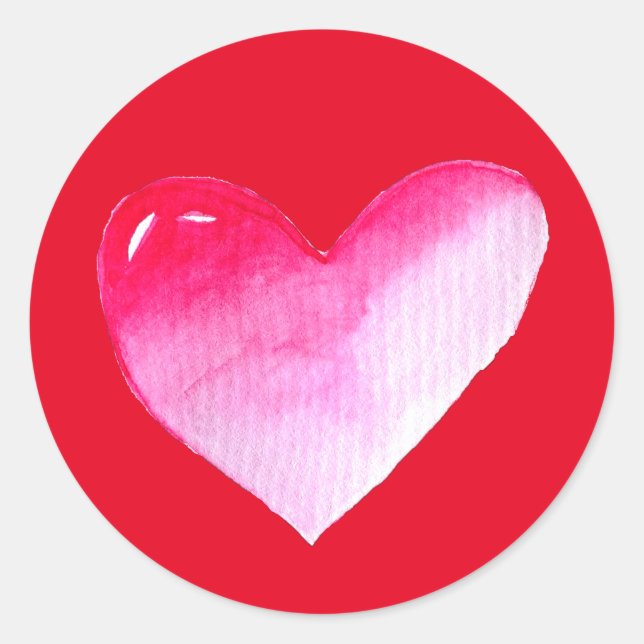 Sticker Rond Coeur rose valentine pop art (Devant)