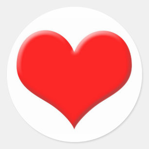 Sticker Rond Coeur rouge