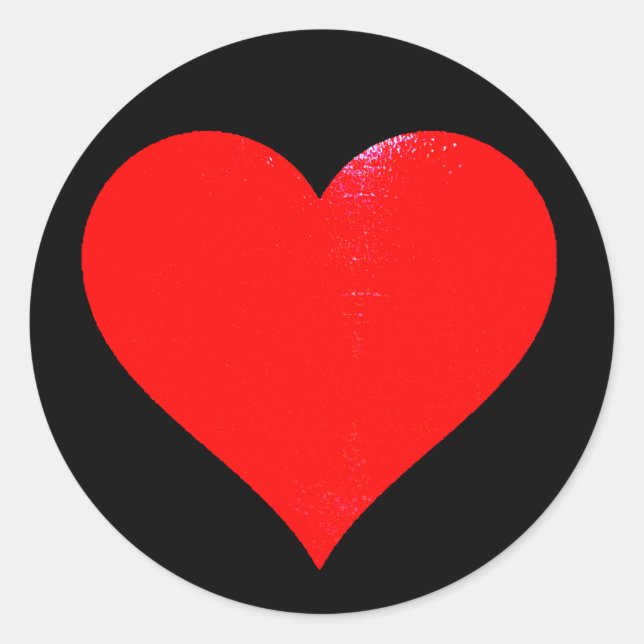 Sticker Rond Coeur rouge vif (Devant)