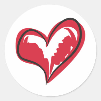 Sticker Rond Coeur simple