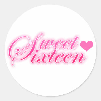 Sticker Rond Coeur sweet sixteen