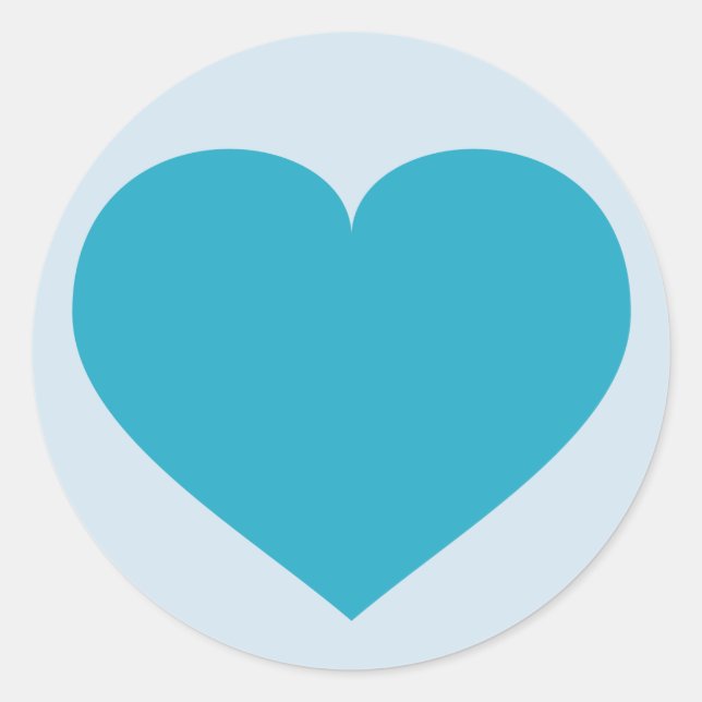 Sticker Rond Coeur Turquoise (Devant)