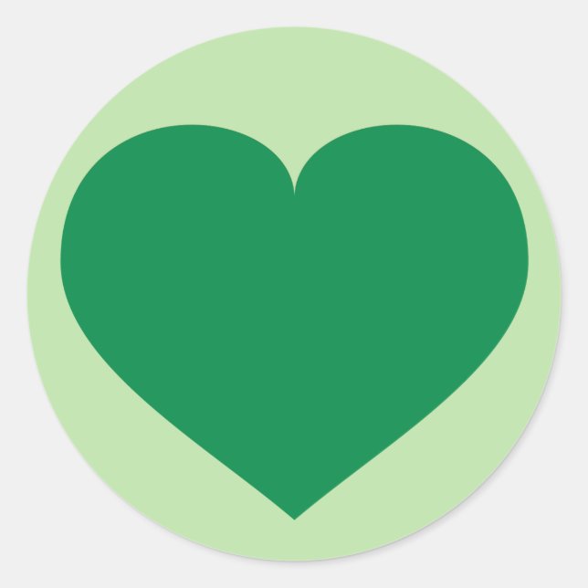 Sticker Rond Coeur vert (Devant)