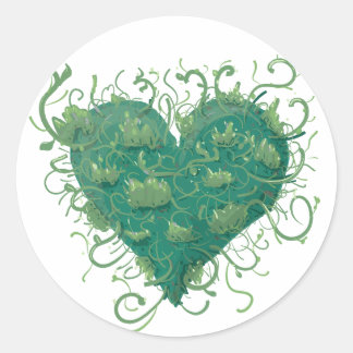 Sticker Rond Coeur vert à l'intérieur