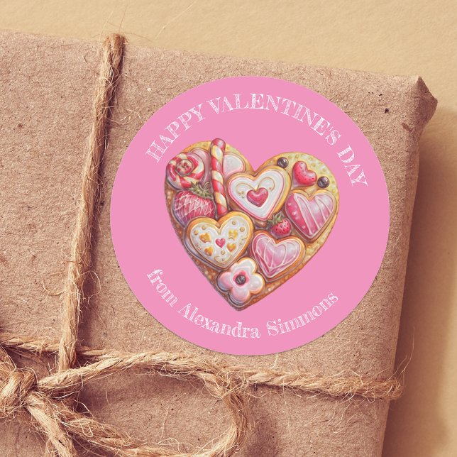 Sticker Rond Coeur vibrant et doux de la Saint-Valentin (Créateur téléchargé)