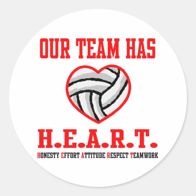 Sticker Rond Coeur VolleyChick (Devant)