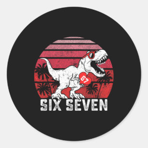 Sticker Rond Cœurs 67 Saint Valentin 67 Meme Six Sept 6 7 T-