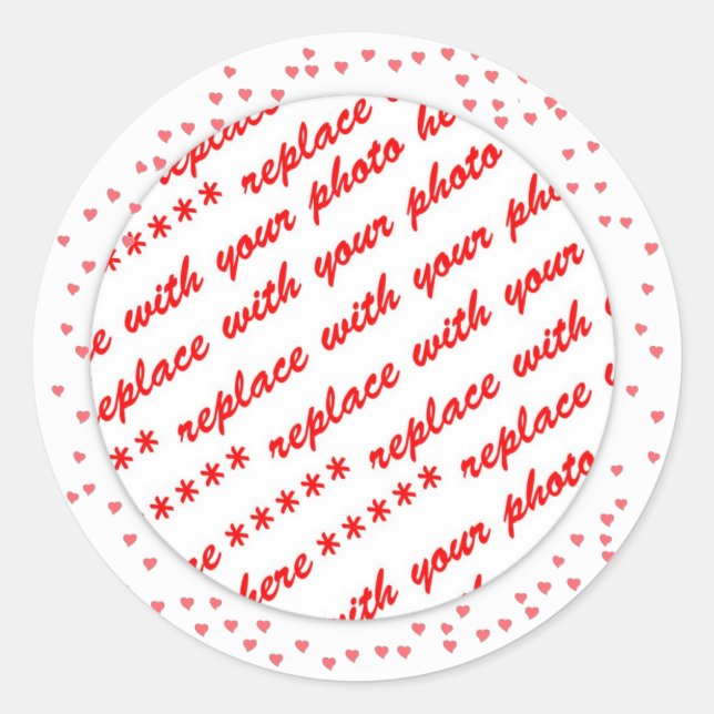 Sticker Rond Coeurs autour de votre Modèle photo (Devant)