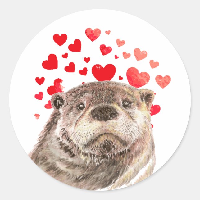 Sticker Rond Coeurs Boutter Envoie Tout Mon Amour (Devant)