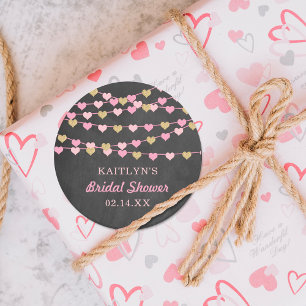 Sticker Rond Cœurs d'amour en ficelle suspendus Enterrement de 