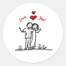 Coeurs de couple mignons et salutations bonjour