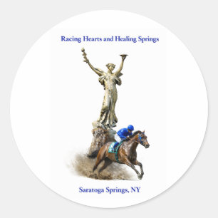 Sticker Rond Cœurs de course et sources de guérison