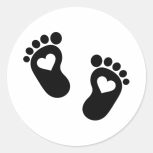 Sticker Rond Coeurs de pieds nus