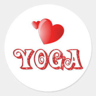 Sticker Rond Coeurs de yoga