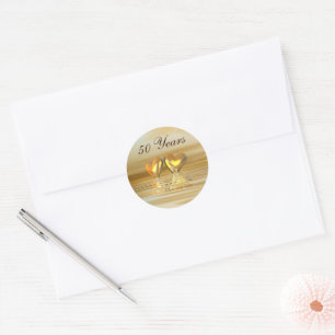 Sticker Rond Coeurs d'or