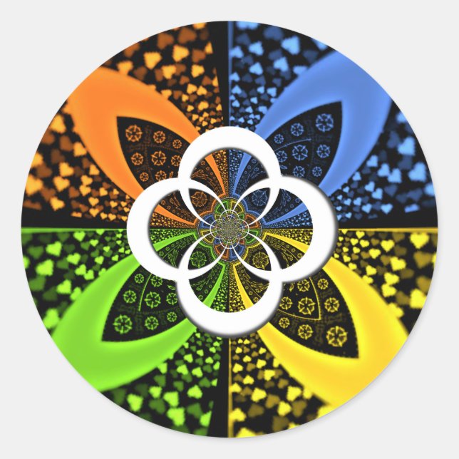 Sticker Rond Coeurs Iridescente Polka sans soudure Point Art Ab (Devant)