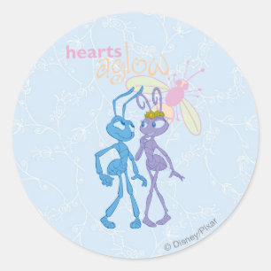 Sticker Rond Coeurs jaunes