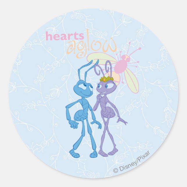 Sticker Rond Coeurs jaunes (Devant)