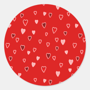 Sticker Rond Coeurs minuscules en rouge