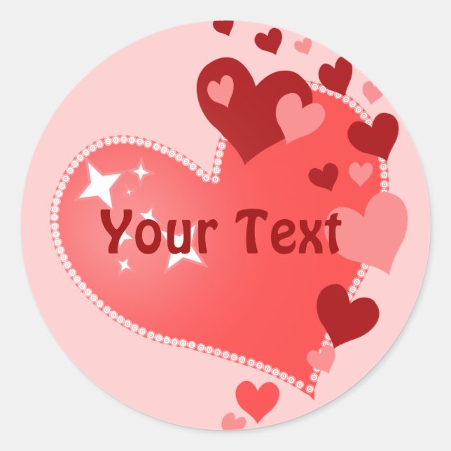 Sticker Rond Coeurs personnalisables (Devant)