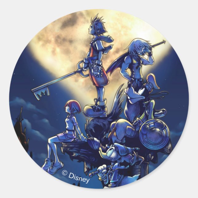 Sticker Rond Coeurs royaux | Coeur Moon Box Art (Devant)