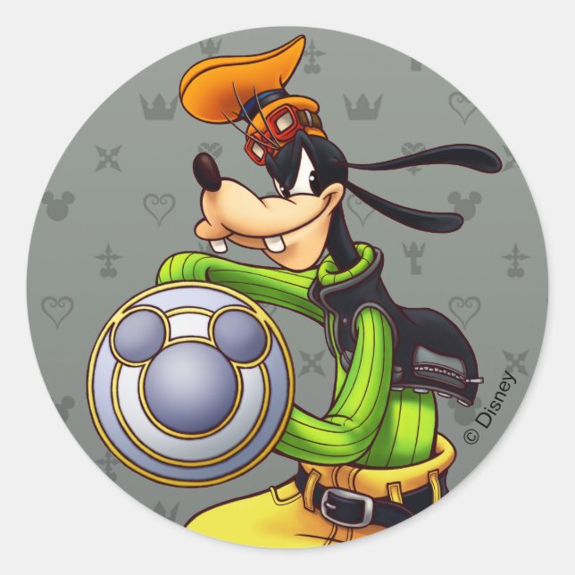 Sticker Rond Coeurs royaux | Royal Knight Capitaine Goofy (Devant)