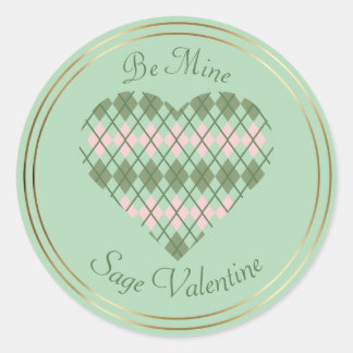 Sticker Rond Coeurs Sage Sage et Coeur Jacquard rose