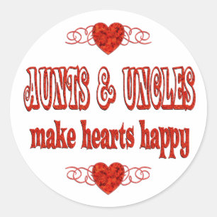 Sticker Rond Coeurs tante et oncle