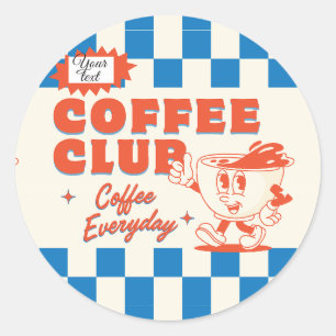 Sticker Rond Coffee Club – Adorable amateur de café personnalis