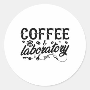 Sticker Rond Coffee & Laboratory Lab Tech Chemist Technician