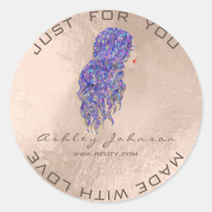 Sticker Rond Coiffeur de maquillage de mèche de parties